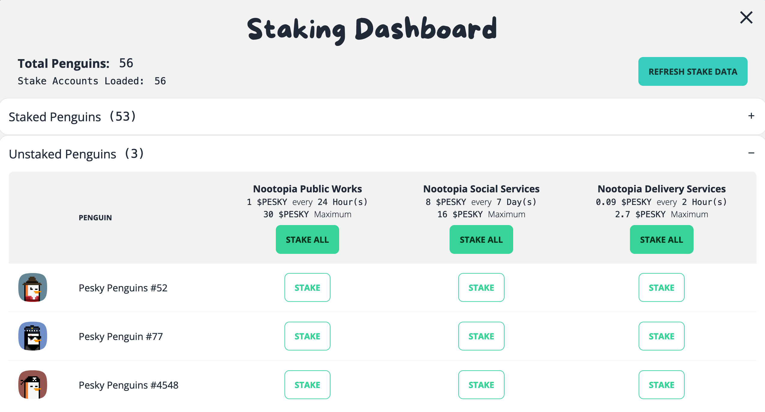 Staking Dashboard 2