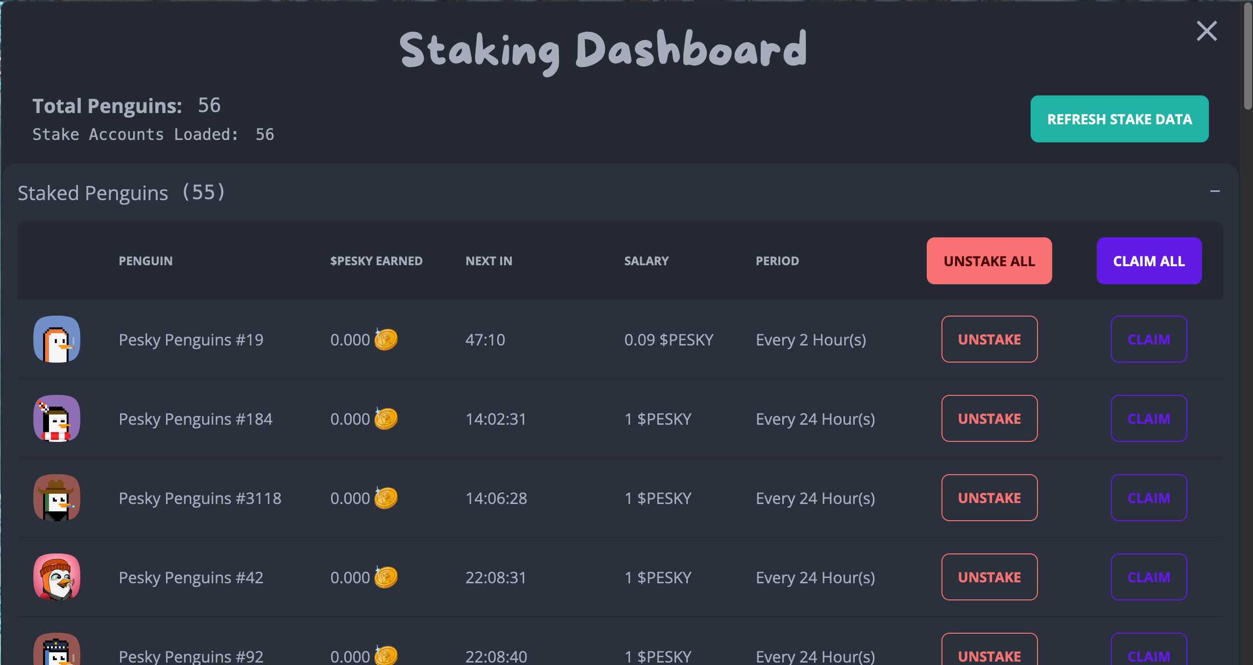 Staking Dashboard